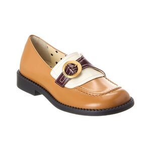 Gucci Double G Leather Loafer, Brown
